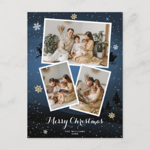 Blue Merry Weihnachts-Foto Postkarten