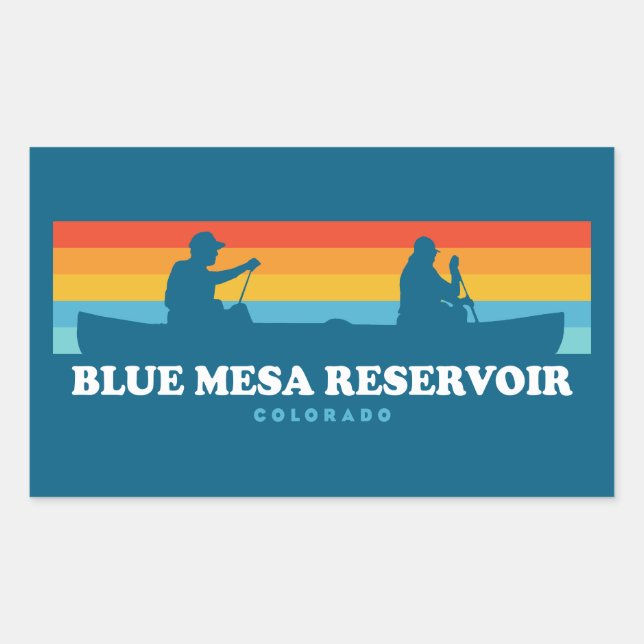 Blue Mesa Reservoir Colorado Canoe Rechteckiger Aufkleber (Vorderseite)