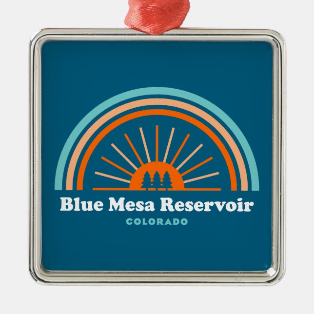 Blue Mesa Reservoir Colorado Rainbow Ornament Aus Metall (Vorne)
