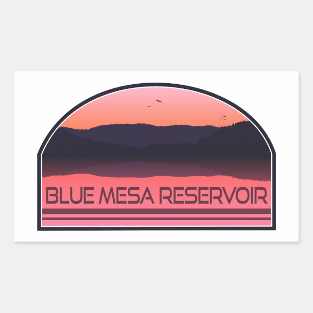 Blue Mesa Reservoir Colorado Red Sunrise Rechteckiger Aufkleber (Vorderseite)