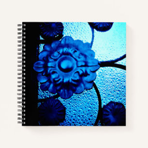 Blue Metal Blume Notizbuch