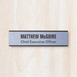 Blue Metal Look Office Türschild