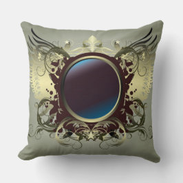 Blue Metal Wings Pillow Kissen
