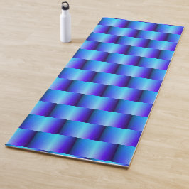 Blue Metallic Abstrakt Basket Weave Elegante Chic Yogamatte