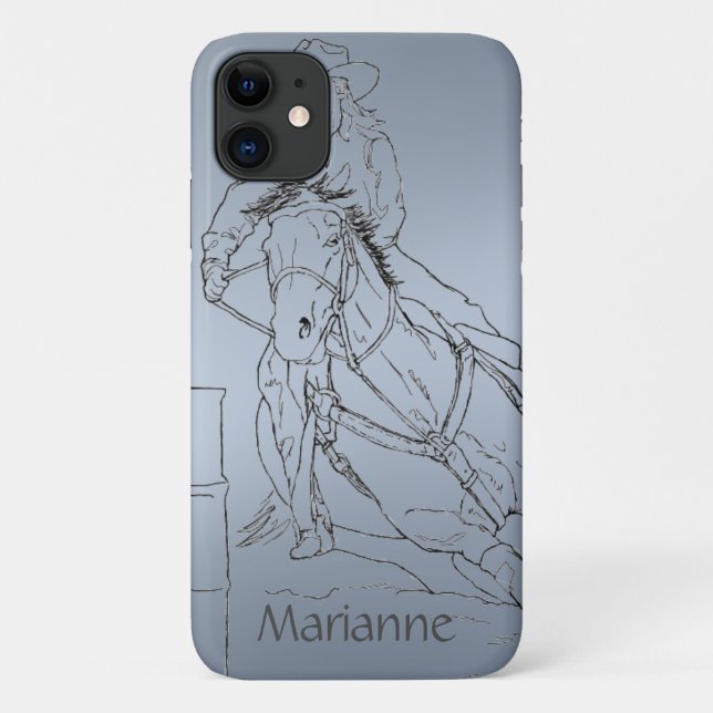 Blue Metallic Barrel Racer II Case-Mate iPhone Hülle (Rückseite)