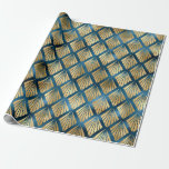 Blue Metallic Gold Abstrakt Elegantes Chic-Geschen Geschenkpapier<br><div class="desc">Schöne Imitate metallisch blau und goldfarben mit abstraktem Muster klassische Geschenkverpackung für jeden Anlass. So schön und elegant. Ideal für alle Ihre speziellen Geschenkverpackungen.</div>