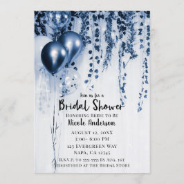 Blue Metallic Party Balloons Ivy Brautparty Einladung