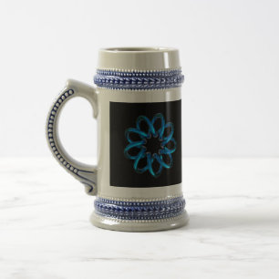 Blue Metallic Torus Knot Bierglas