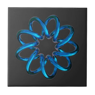 Blue Metallic Torus Knot Fliese