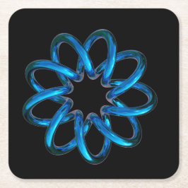 Blue Metallic Torus Knot Rechteckiger Pappuntersetzer