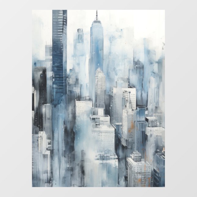 Blue Metropolis Fensteraufkleber (Blatt)