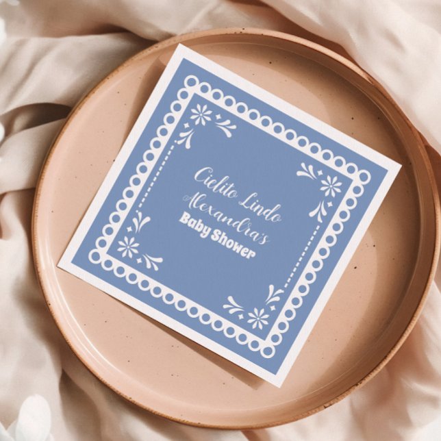 Blue Mexican Cielito Lindo Baby Shower Serviette (Von Creator hochgeladen)