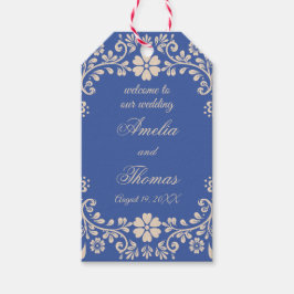 Blue Mexican Floral Wedding Willkommen Geschenkanhänger