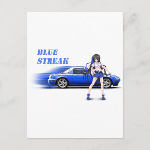 Blue Miata - mit Animateurin Postkarte