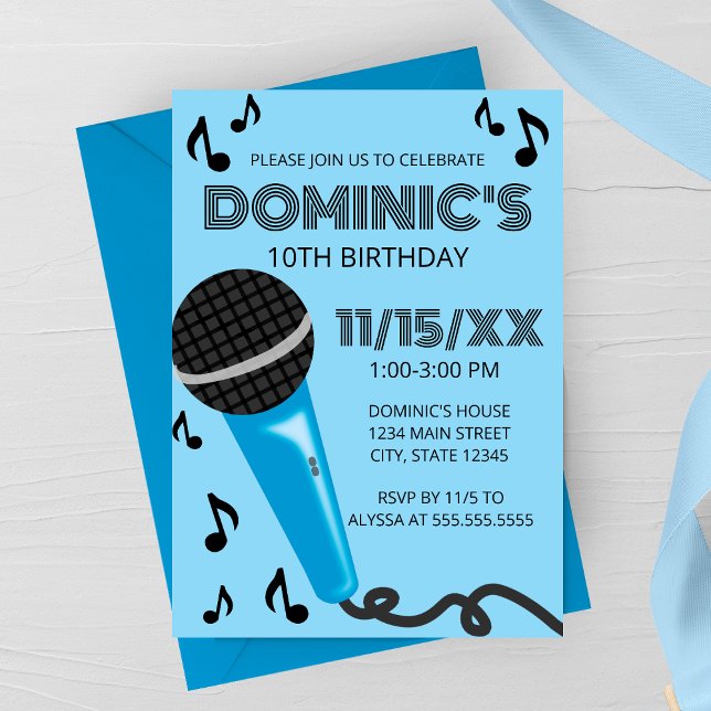 Blue Micro Kids Geburtstag Einladung (Von Creator hochgeladen)