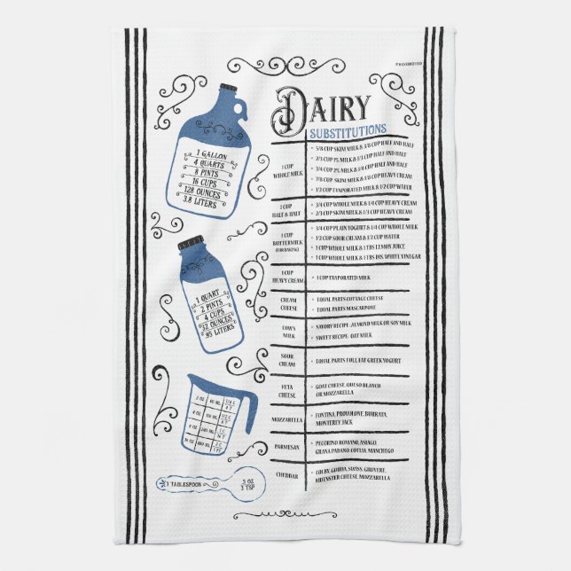 Blue Milk Substitution Backen Geschirrtuch (Vertikal)