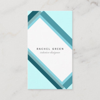 Blue minimal modern geometric retro visitenkarte