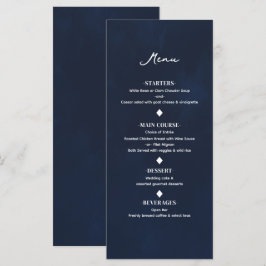 Blue Minimal Modernes Hochzeitsmenü Menükarte