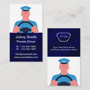 Blue Minimal Uber Driver Business Card Visitenkarte