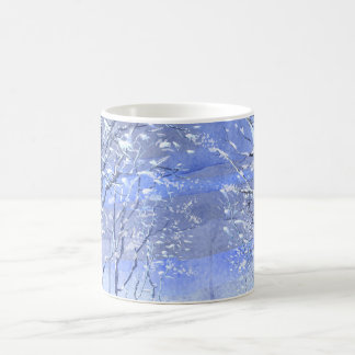 Blue Minimal Winter Forest Watercolor Illustration Kaffeetasse