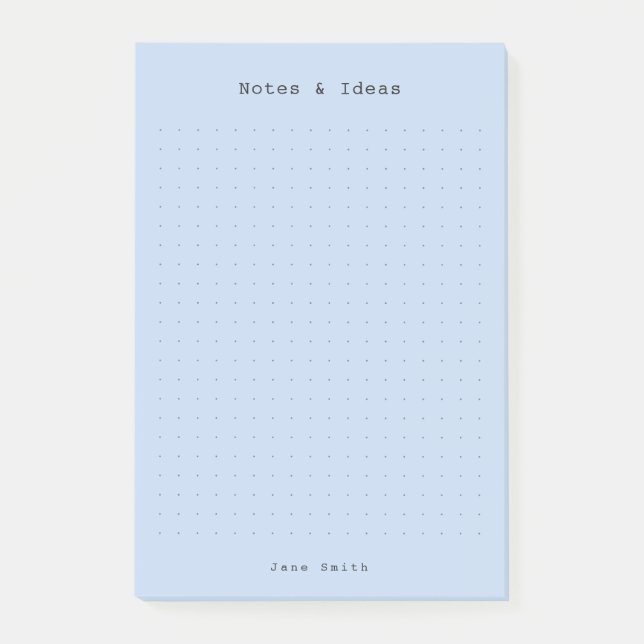 Blue minimalist and personalized retro aesthetic  post-it klebezettel (Vorderseite)