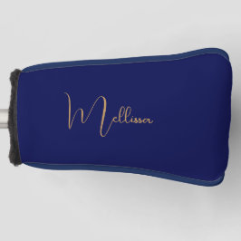 Blue minimalist custom name  golf headcover
