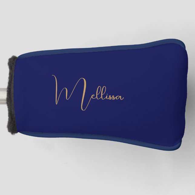 Blue minimalist custom name  golf headcover (Vorderseite)