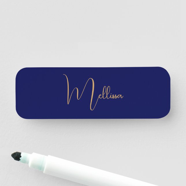 Blue minimalist custom name  namensschild (Beispiel)