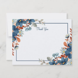 Blue minimalist Vielen Dank Mitteilungskarte