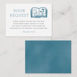 Blue Minimalistisch Book Request Encryption Card Begleitkarte