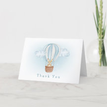 Blue Minimalistisch Bunny Hot Air Ballon Babydusch