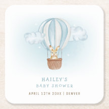 Blue Minimalistisch Bunny Hot Air Ballon Babydusch
