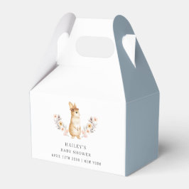 Blue Minimalistisch Bunny Wildblume Baby Dusche Geschenkschachtel