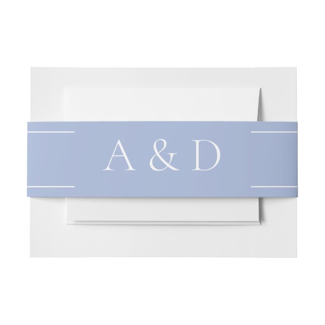 Blue Minimalistisch Classic Wedding Einladungsbanderole (Vorderseite Beispiel)