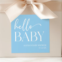 Blue Minimalistisch Hello Baby Dusche