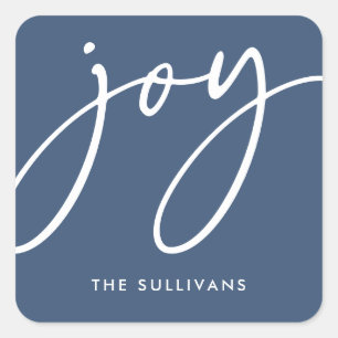 Blue Minimalistisch Joy Holiday Sticker
