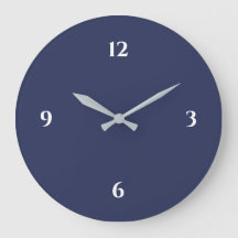 Blue Minimalistisch Large Clock