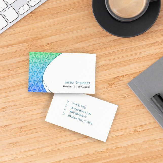 Blue Minimalistisch Modern Geometric Business Card Visitenkarte (Von Creator hochgeladen)