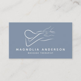 Blue Minimalistisch Modern | Massagetherapeut Visitenkarte