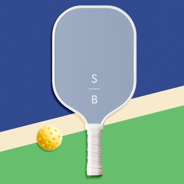 Blue Minimalistisch Modern Monogram Pickleball Schläger (Von Creator hochgeladen)
