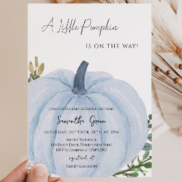 Blue Minimalistisch Pumpkin Baby Dusche Einladung