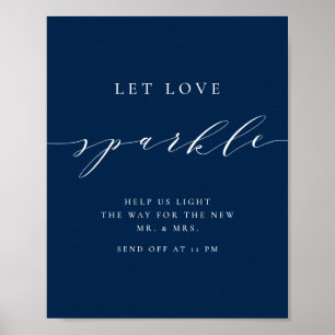 Blue Minimalistisch Script Gelassen Liebe Sparkle  Poster