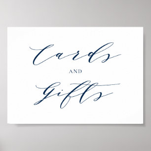 Blue Minimalistisch Script Hochzeitskarten und Ges Poster