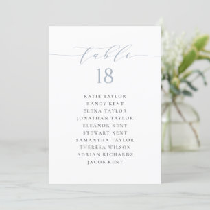 Blue Minimalistisch Script Sitzplan Tischnummer