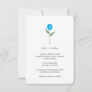Blue Minimalistisch Tulip Einladung