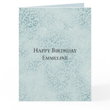 Blue Mint Leopard Print Glitzer