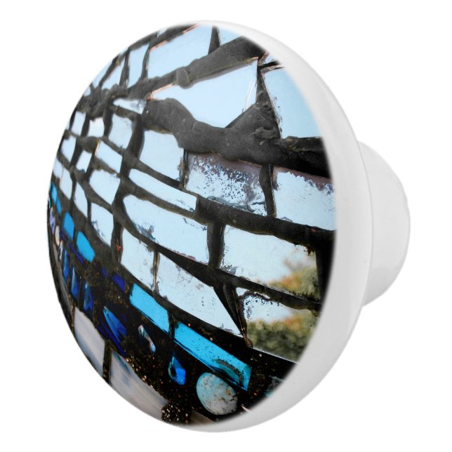 Blue Mirror Mosaic Keramikknauf (Rechts)