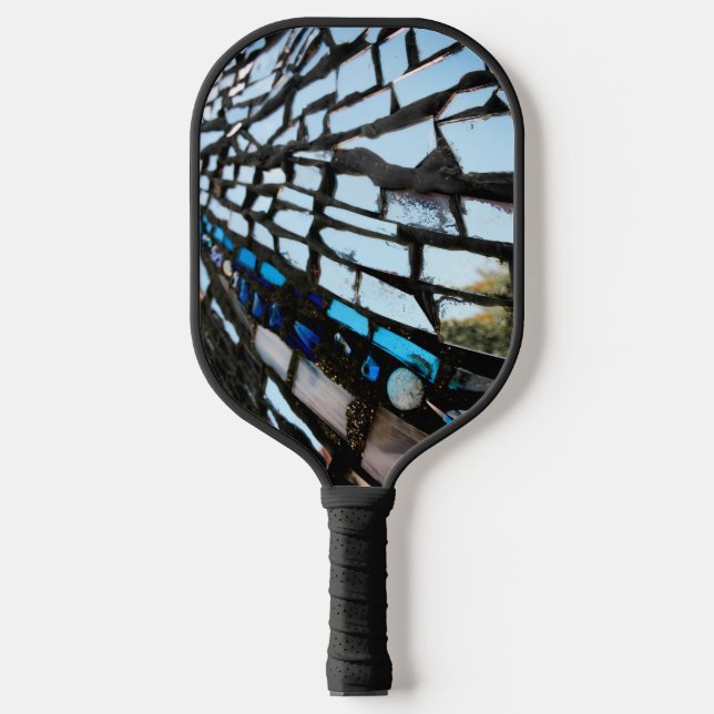 Blue Mirror Mosaic Pickleball Schläger (Vorderseite)