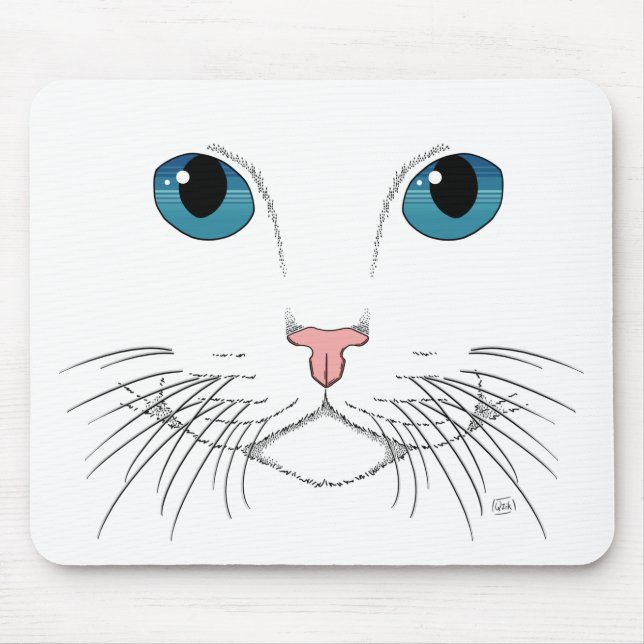 Blue Mit Augen Cat Mouse Pad Mousepad (Vorne)