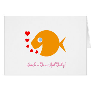 Blue-Mit Augen Goldfish Cartoon Art Baby Ankündigu